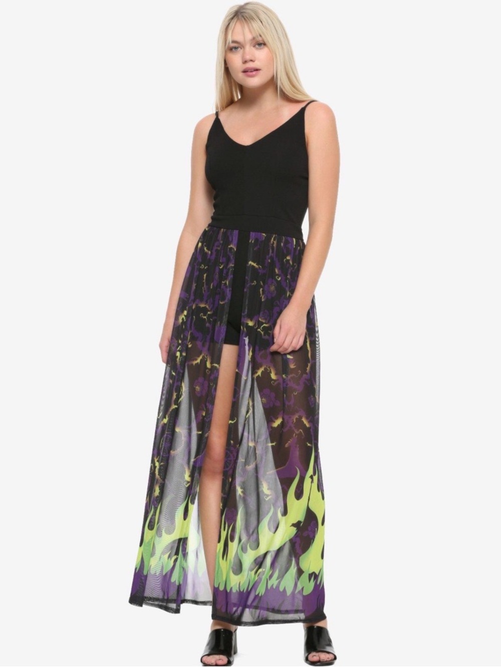 Disney Hot Topic Sleeping Beauty Maleficent Mesh Duster Romper 3XL NWT